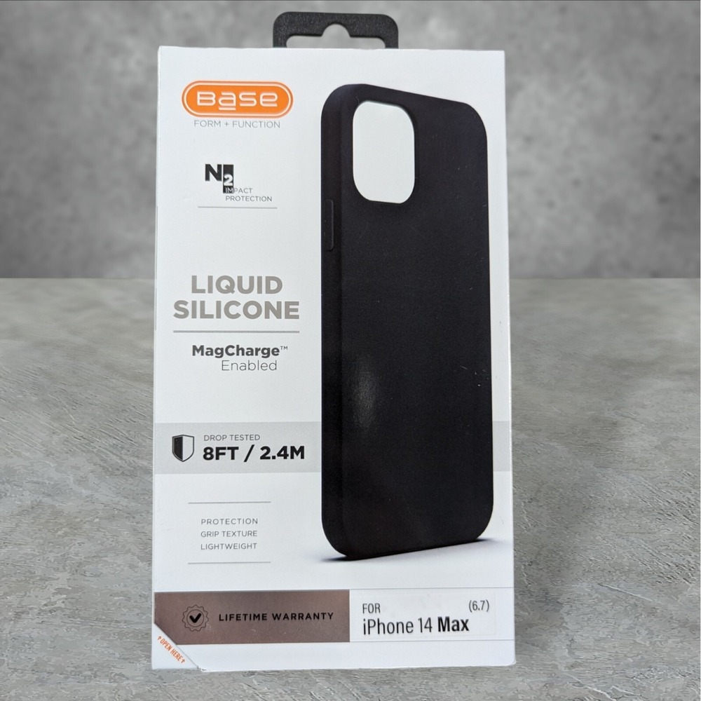 A3. Base Liquid Silicone MagCharge Case For Apple iPhone 14 Max (14 Plus) Black
